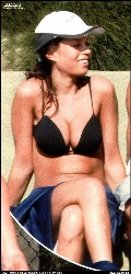Sara Tommasi in black bikini