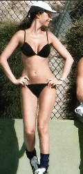 Sara Tommasi in black bikini