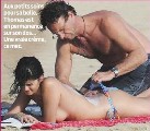 Shermine Sharivar nude in topless at the beach