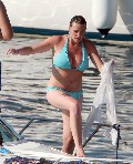 Suranne Jones in blue bikini
