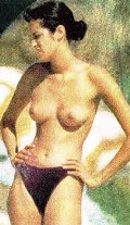 Yasmeen Ghauri nude in Topless sunbathing