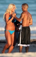 Brooke Hogan in blue bikini