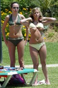 Brooke Kinsella nude in Topless sunbathing