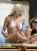 Caprice Bourret in white bikini