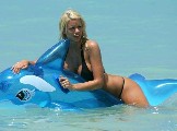 Emma Boughton in black bikini