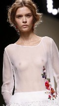Josephine Skriver  nude in see  through