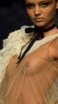 Miranda Kerr in catwalk see through