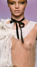Miranda Kerr in catwalk see through