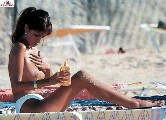 Jacqueline de la Vega nude in Topless sunbathing