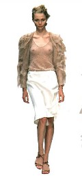 Jodie Kidd in catwalk oops