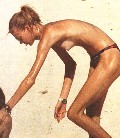 Jodie Kidd nude in topless at the beach