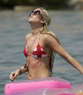 Kate Lawler in red bikini