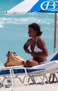 Kelly Rowland in white bikini