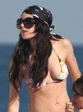 Lindsay Lohan in bikini at the beach
