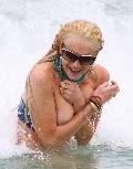 Lindsay Lohan nude in boob oops
