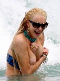 Lindsay Lohan nude in boob oops