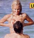 Lucia Lapiedra nude in Topless swimming