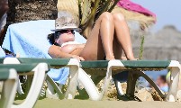 Lucy Pinder nude in Topless sunbathing
