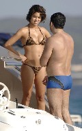 Maria Beatriz Anthony nude in topless on a yacht