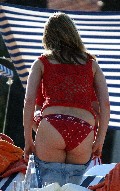 Rachel Stevens in red bikini