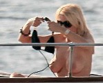Rita Rusic nude in topless on a yacht