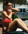Susie Amy in red bikini