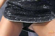 Aubrey O'Day in up skirt with cameltoe