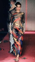 Yasmin Le Bon nude in catwalk see through