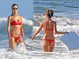1024x768, 204 KB, Alessandra_Ambrosio_red_bikini_at_a_beach_in_Malibu.jpg